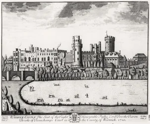 Château de Warwick, siège de Lord Brooke, Baron Brooke de Beauchamps Court, 1710